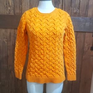 Cotton knit sweater orange small